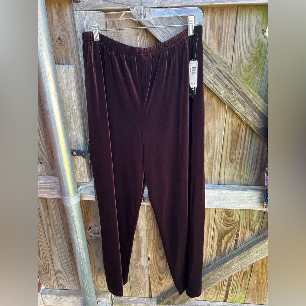👗RL Richard brown velvet pull on pants